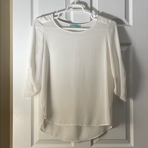 Pleione Sheer White Blouse